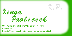 kinga pavlicsek business card